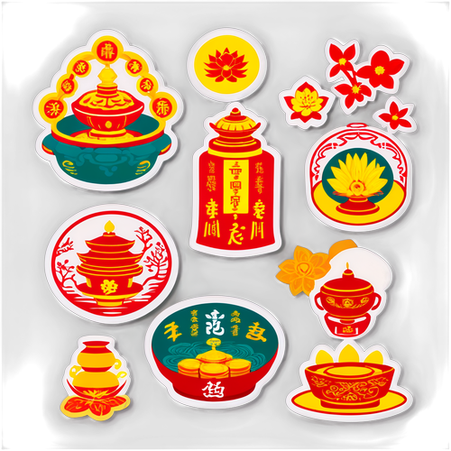 Những chiếc sticker về truyền thống dâng lễ vào ngày 3 Tết