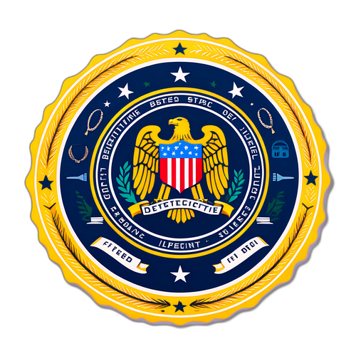 FBI logó retró stílusban, titkos ügynökökkel és detektív elemekkel