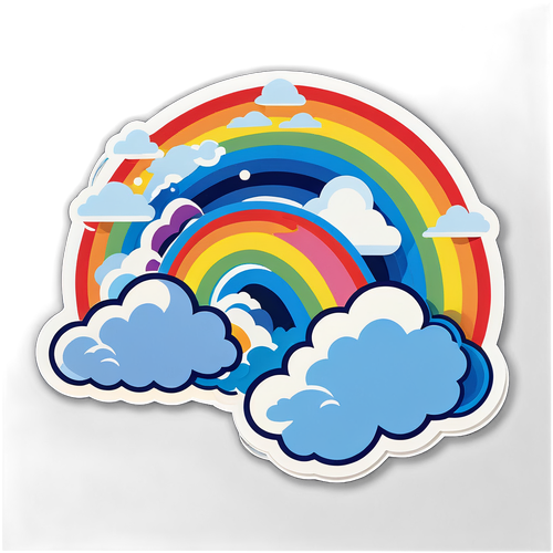 Unglaubliche Wetterphänomene! Die Schönheit von Sturm und Regenbogen in einem einzigartigen Sticker