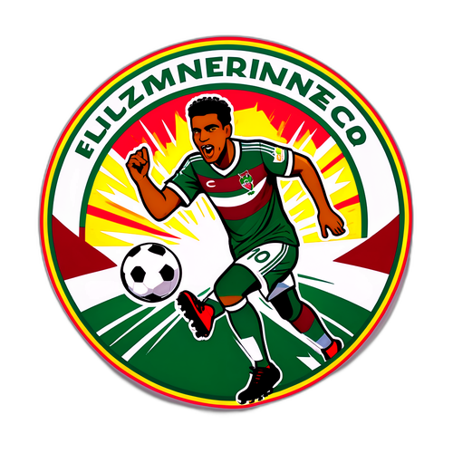 Adesivo vibrante che celebra la cultura calcistica di Fluminense e Cruzeiro