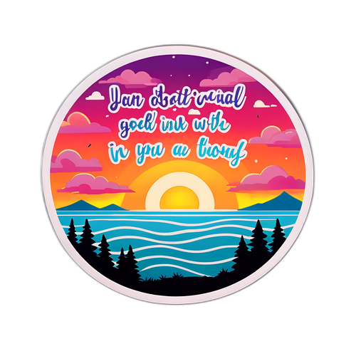 Motiverande klistermärke med inspirerande citat