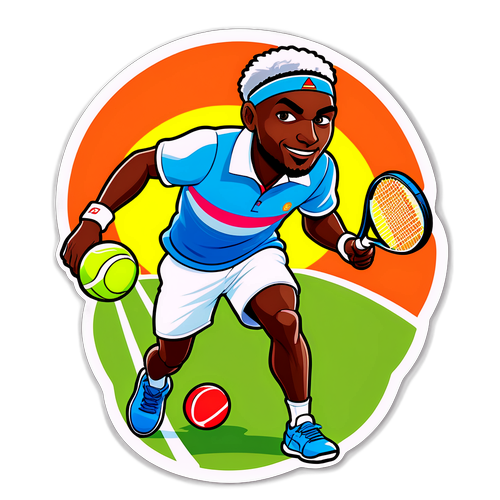 Dynamic Tennis Action Sticker