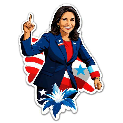 Politisk klistremerke med Tulsi Gabbard