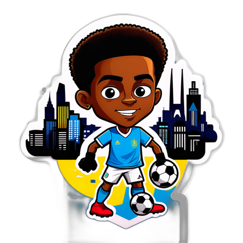 Karikatur av Alexander Isak med fotball