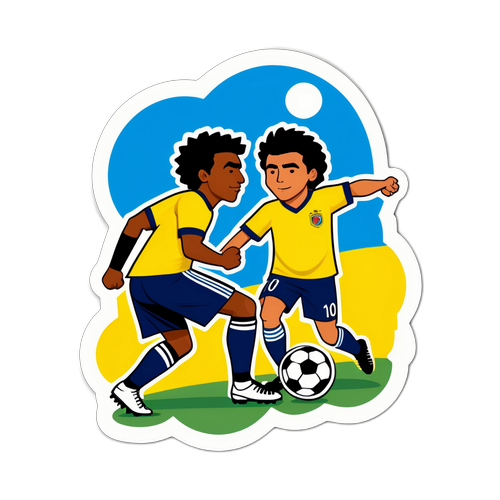 Adesivo Calcio: Duello Amichevole tra Argentina e Colombia