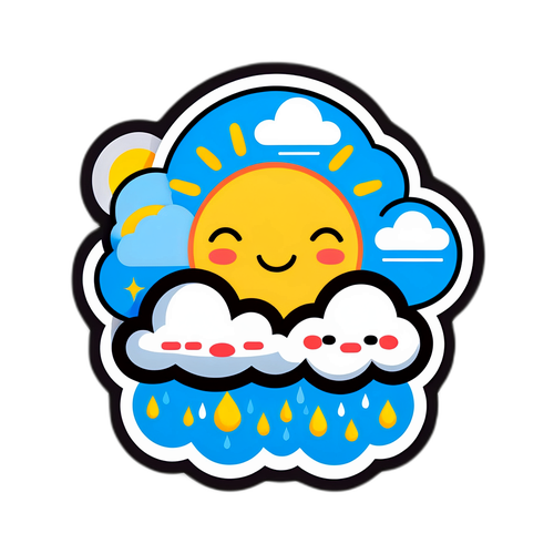 可愛的台北天氣雲朵貼紙
