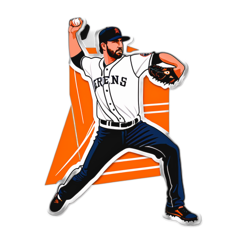 Dynamic Pitching Sticker of Justin Verlander