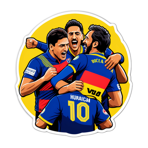 Collage Coloré des Matchs Légendaires entre Huracán et Boca Juniors