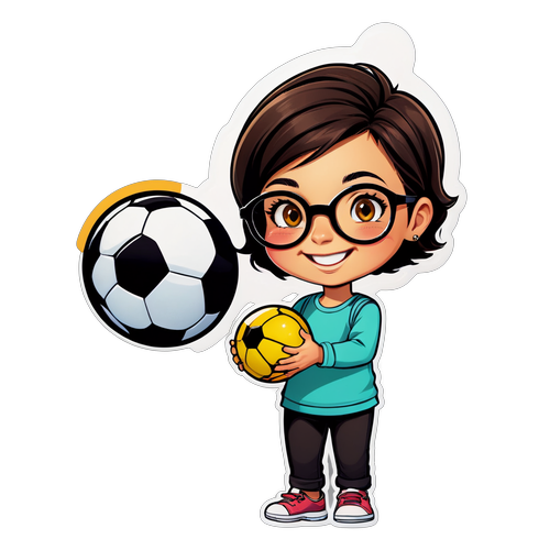 Smiley Lebanese Girl with Glasses and Balls