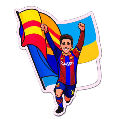 Barcelona Fan med Flagg