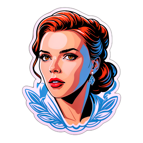 Ilustrace bohyně Scarlett Johansson v elegantním stylu