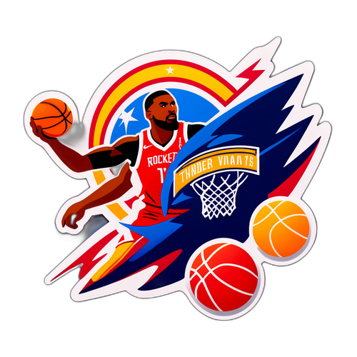 Динамическая наклейка матч Thunder против Rockets