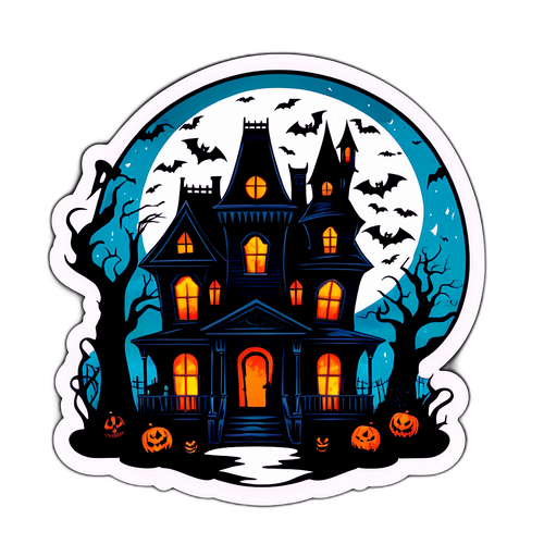 Chilling Haunted House Sticker