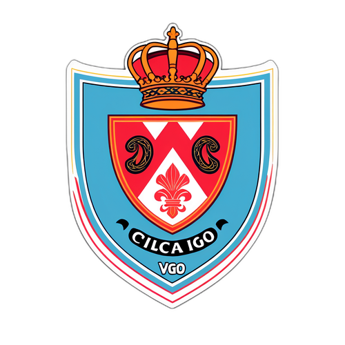 Logo Celta Vigo s fotbalem a elegantním písmem