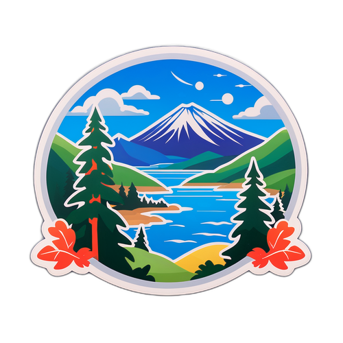 Стикер з пейзажем Сахаліну