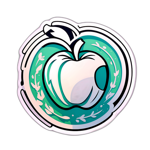 Abstrakcyjna naklejka z symbolem Apple