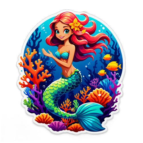Mystical Mermaid Amidst Coral Reefs
