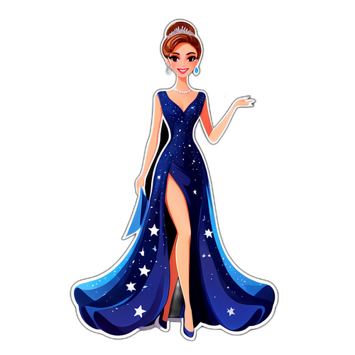 Sticker de Graciela Alfano en un elegante vestido de noche