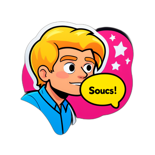 Sticker van een quizlamp boven Yannick Noben