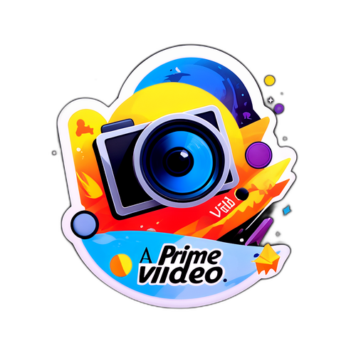 Adesivo com Logo do Prime Video e Elementos Visuais de Séries e Filmes
