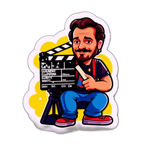 Speelse sticker van Laurent Lafitte