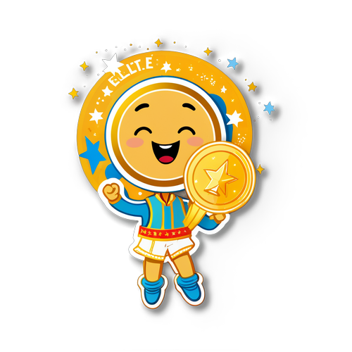 Unleash the Joy: The Gold Medal Character Dancing in Celebration of Every Victory!