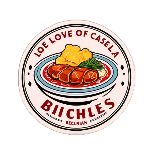 Sticker van lokale specialiteiten uit Belgische restaurants