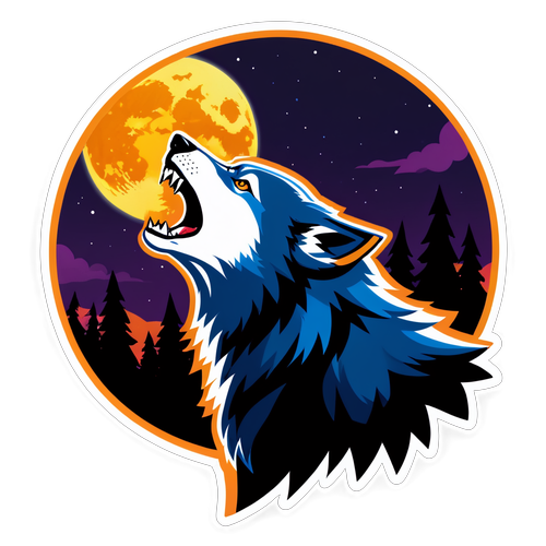 Malakas na Lobo na Umaawit sa Buwan