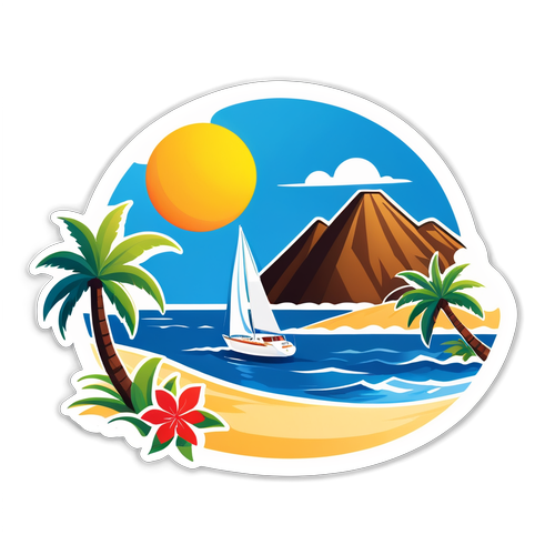 Bodrum Deniz ve Güneş Temalı Sticker