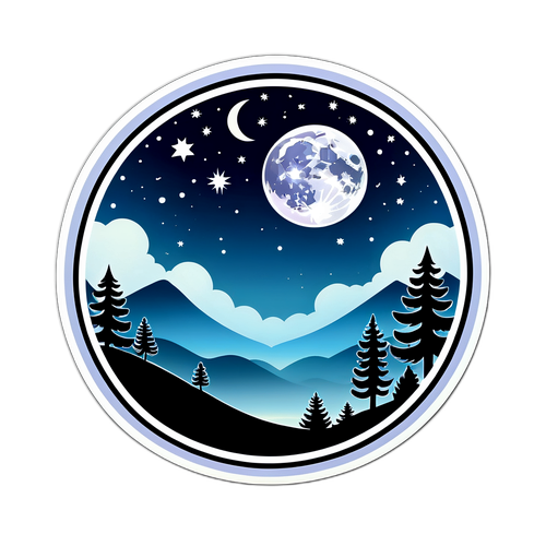 Sticker artistic cu luna plină