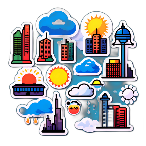 城市天氣主題貼紙