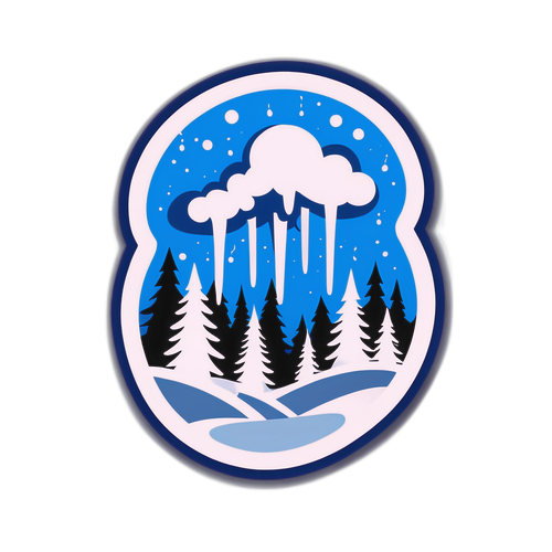 Winterse Sticker met Sneeuw en Storm