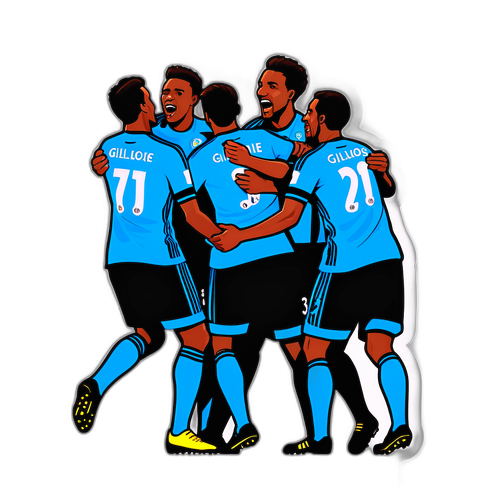 Емоції гравців Сен-Жілоаз і Марселя під час святкування голу