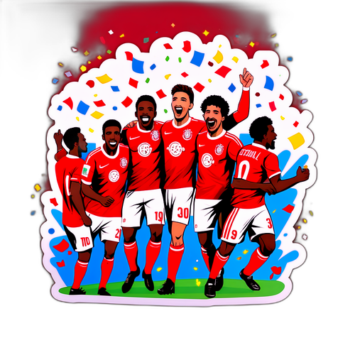 Stiker Pemain Internasional Merayakan Gol