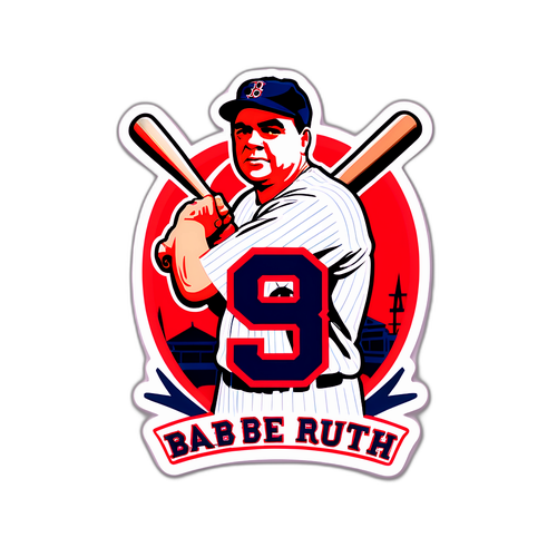Jersey sticker ng Red Sox na may numerong '9' (Babe Ruth)