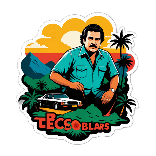 Pablo Escobar Silueti ve Kolombiya Manzaraları