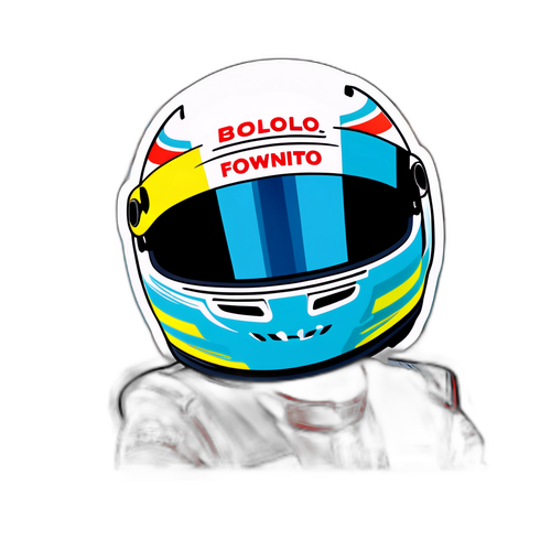 Stiker Perlumbaan F1 dengan Ekspresi Tekad