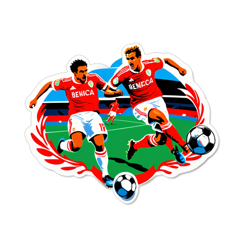 Benfica vs Monaco: Dinamik Maç Sahnesi Sticker