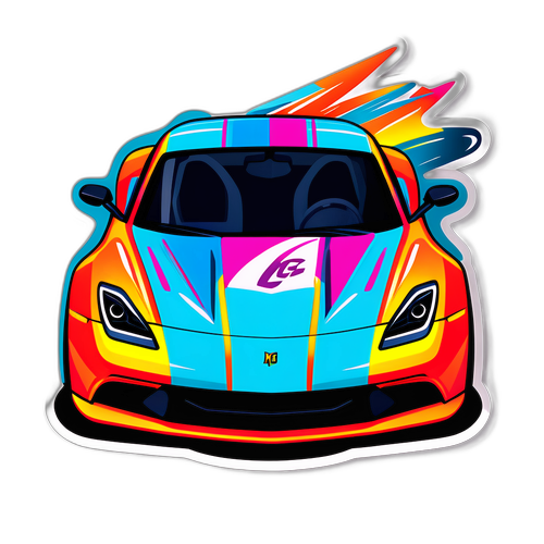 מדבקת מכונית ספורט עם ראשי תיבות 'mg'