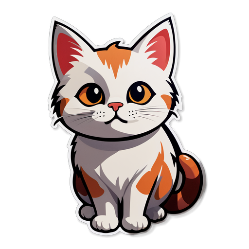 Unlock Instant Joy: This Adorable Calico Cat Sticker Will Melt Your Heart!