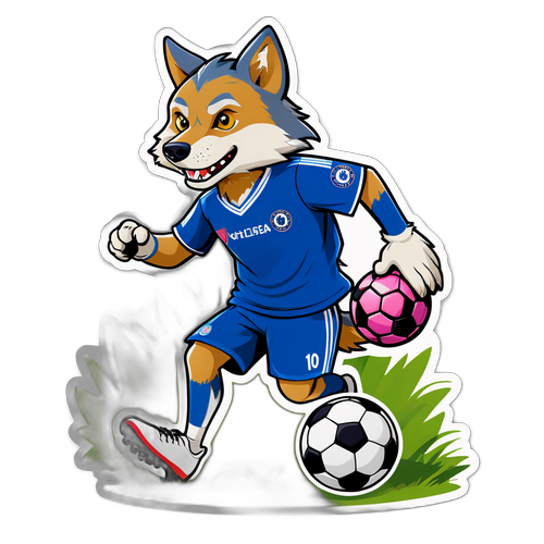 סטיקר מנומר ייחודי של זאב בכחול