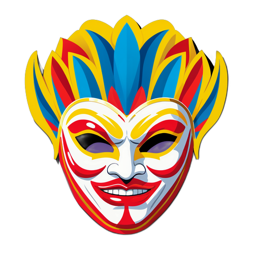 Sticker cu fața lui Plahotniuc, acoperită cu o mască de carnaval, simbolizând puterea politică