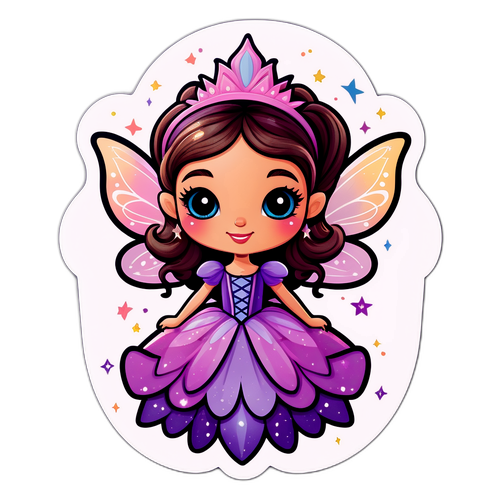 Betoverende Sticker van een Sprookjesachtige Karakter