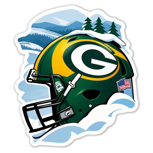 Green Bay Packers Helmet in Snowy Wisconsin