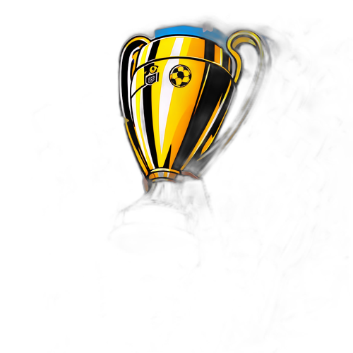 Un autocollant montrant un énorme trophée de la Ligue des champions, entouré de confettis et de supporters célébrant une victoire.