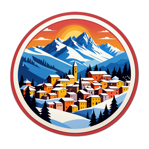 Winterliches italienisches Dorf