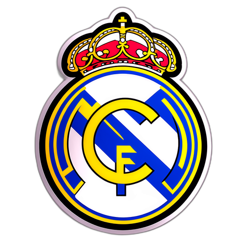 Real Madrid Klub Embléma Modern Stílusban