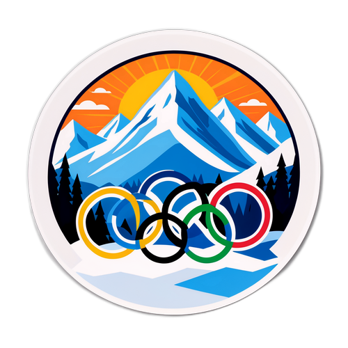עיצובים אולימפיים עם הרים מושלגים