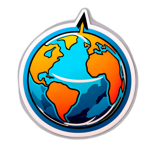 Stylized Globe na may mga Tectonic Plates at mga Arrow
