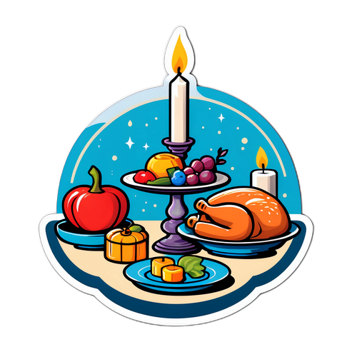 סטיקר של שולחן סעודה מסורתי